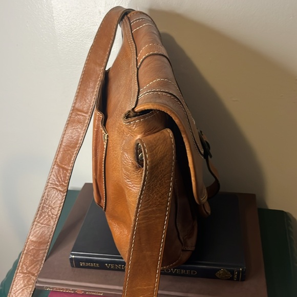 Patricia Nash Barcelona Genuine Leather Brown Saddle Bag Crossbody - Picture 3 of 13